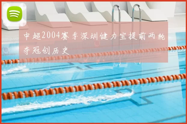 中超2004赛季深圳健力宝提前两轮夺冠创历史